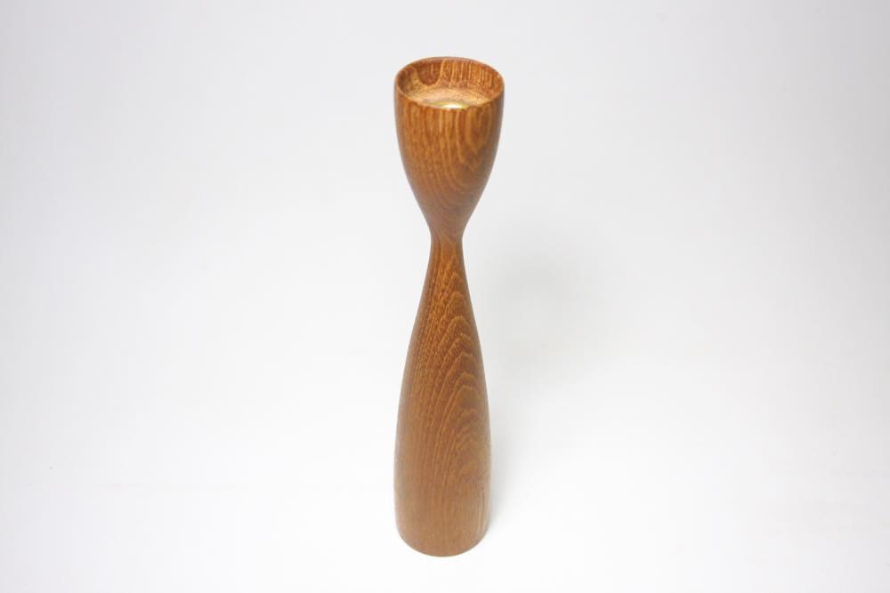 北欧雑貨／ビンテージチークキャンドルホルダー／デンマーク製／Mサイズ