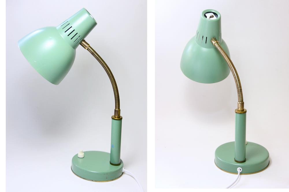 ビンテージ北欧照明/スウェーデン/デスクライト/ペールグリーン