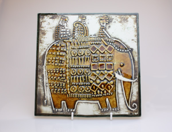 リサ・ラーソンUNIK Elefant 象の壁掛け 陶板 - 北欧ビンテージSunadish