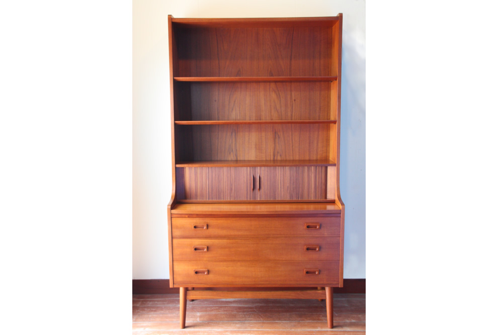 デンマーク製 ブックシェルフ＋ライティングデスク チーク