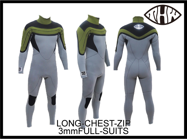 最新☆ロングチェストジップ】☆フルスーツ 3×3mm☆神戸のサーフ