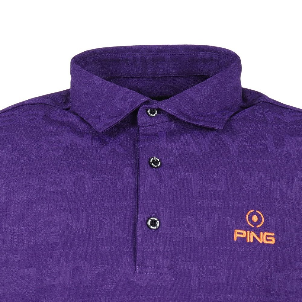 ピン（PING）（メンズ）ゴルフウェア ロゴジャカード 長袖ポロシャツ
