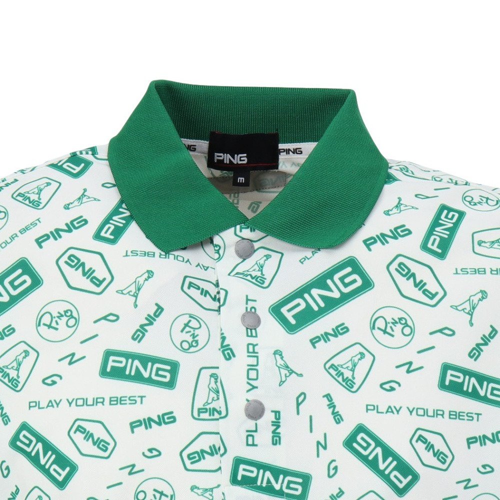 ピン（PING）（メンズ）ゴルフウェア 総柄プリント 半袖ポロシャツ 621