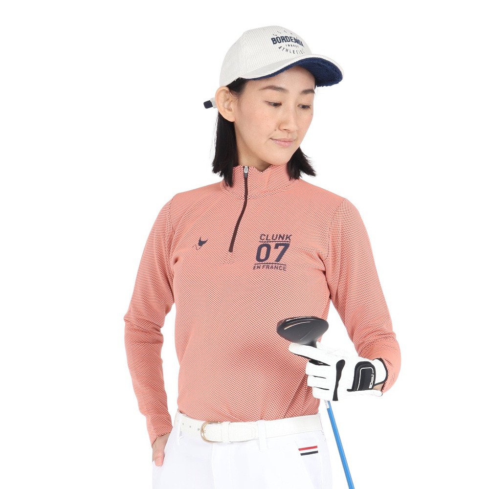 クランク（CLUNK）（レディース）ゴルフウェア ハーフジップ長袖シャツ