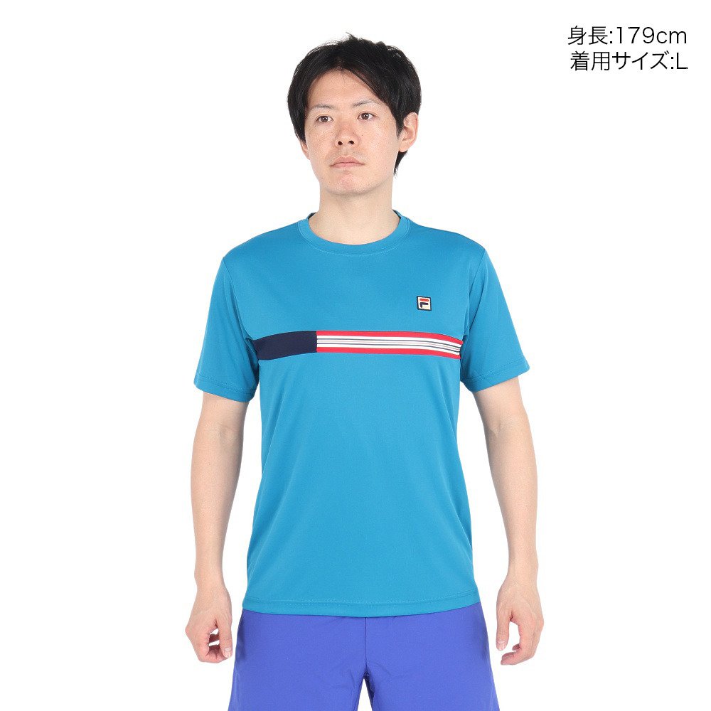 フィラ（FILA）（メンズ）テニスウェア 胸切替ライン バックホール