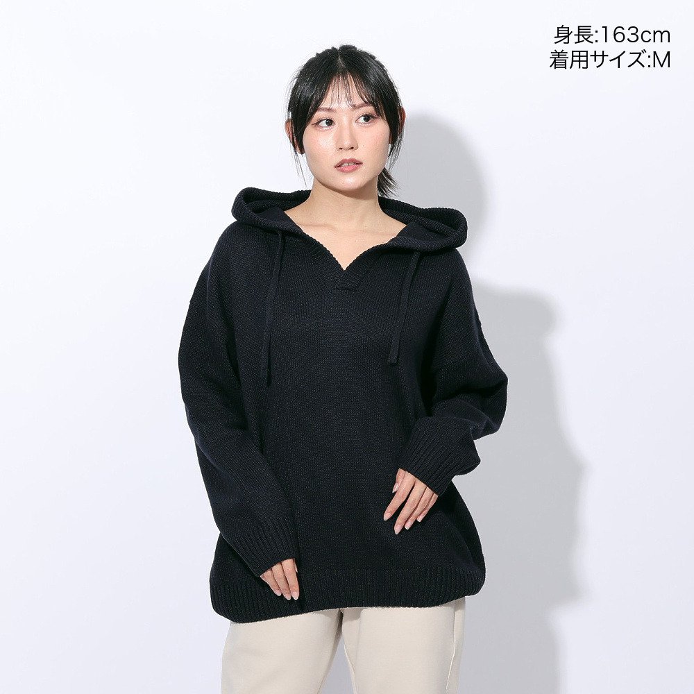 エルケクス（ELKEX）（レディース）ニット フル フーディー EKL4FA0024 NVY