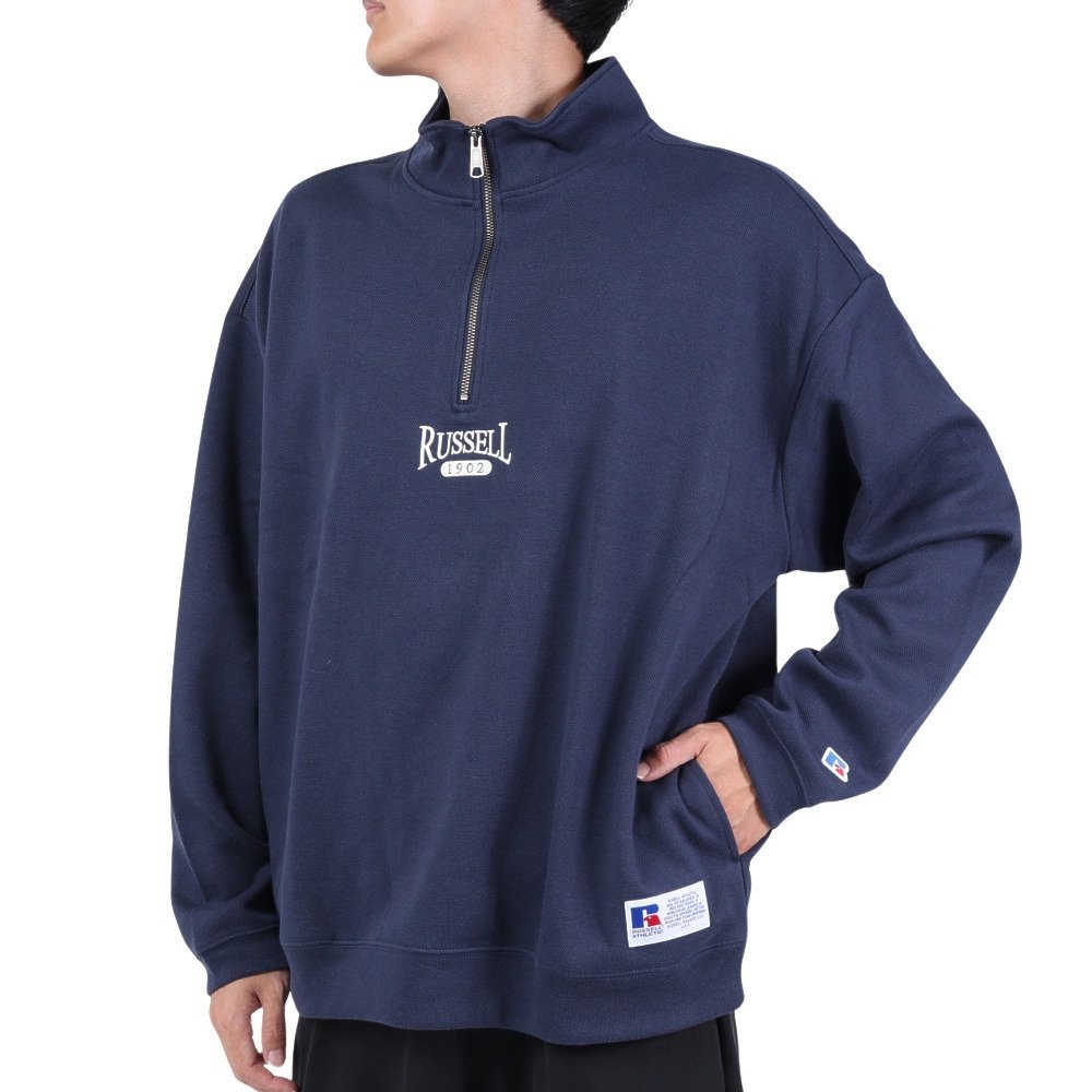 ラッセル（RUSSELL）（メンズ）スウェット カノコ裏毛 ハーフジップ SW