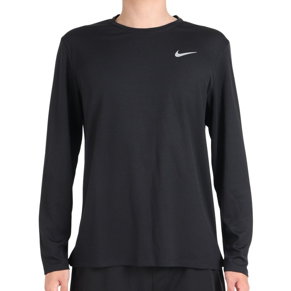 ナイキ（NIKE）（メンズ）カットソー 長袖 ランニング uv ブラック 黒