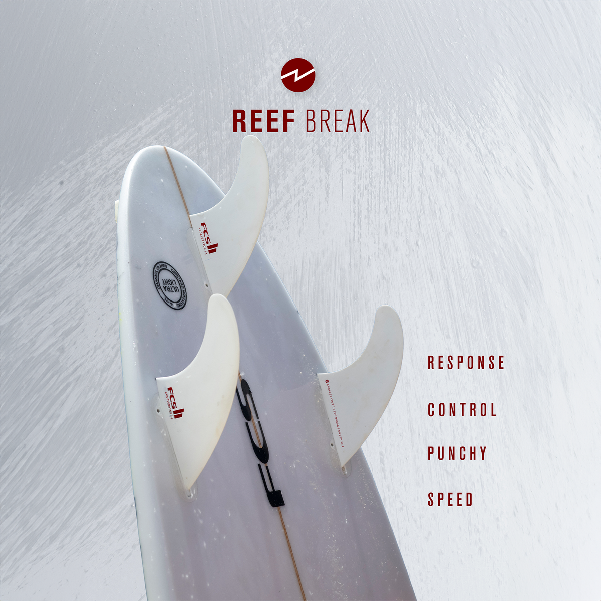 FCS II Accelerator White Edition Tri Fin Set - FCS Australia