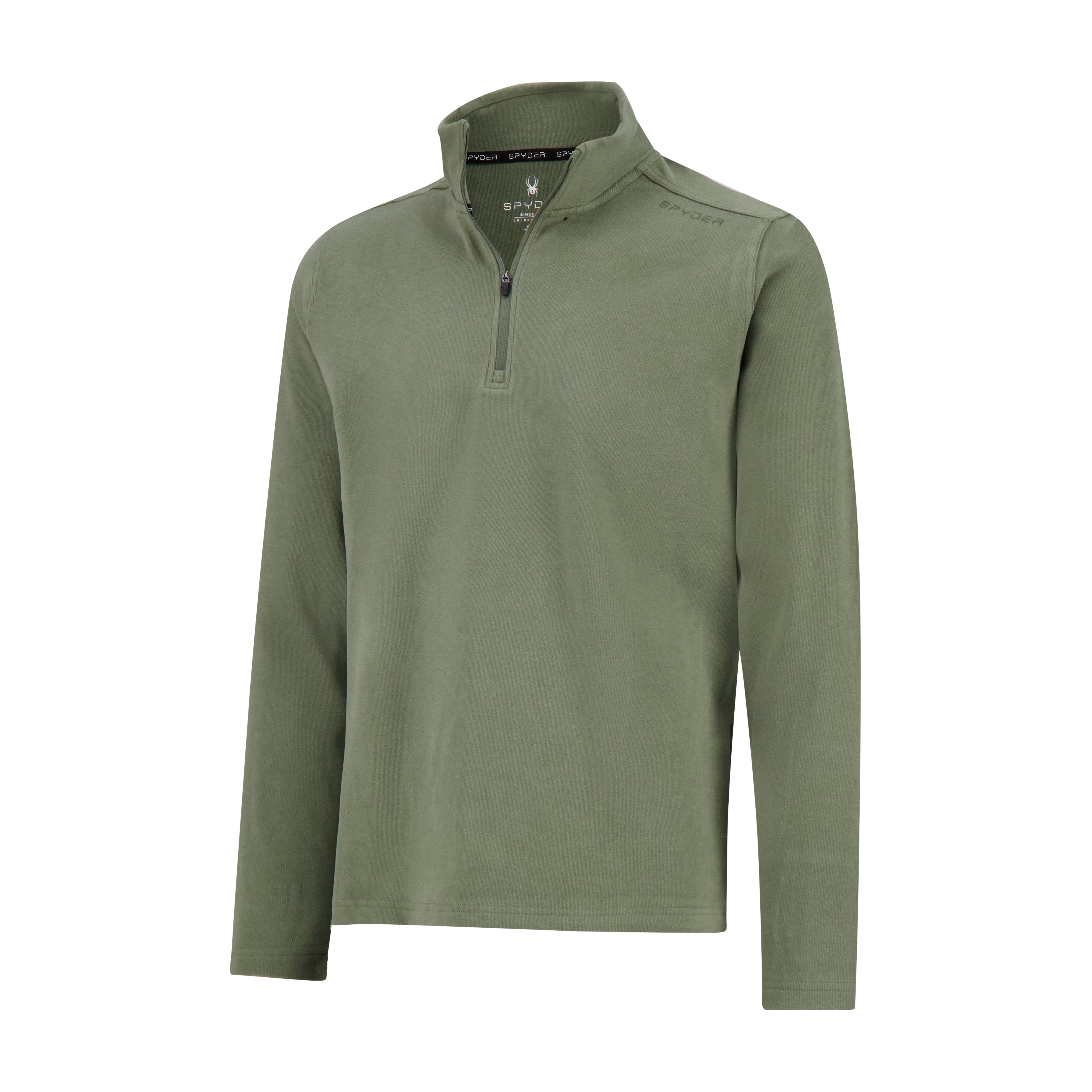 Men's Brushed Vertical Stripe Quarter Zip - Olive – Spyder