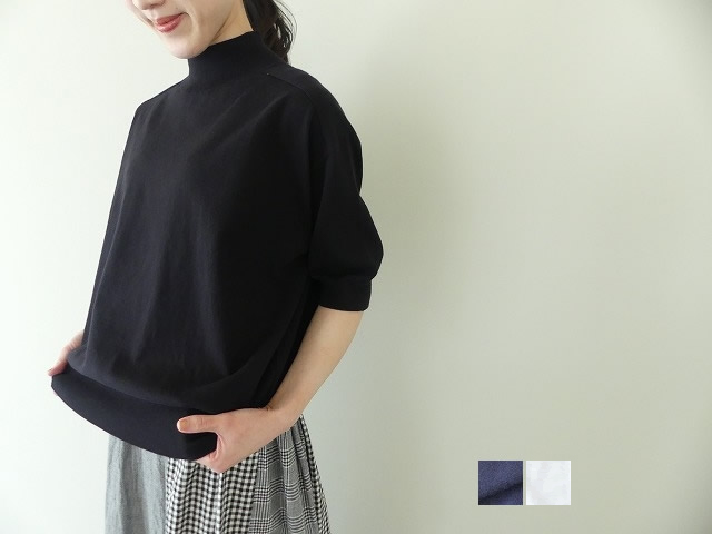 LinenYa(リネンヤ) モックネック5分袖ニット(AS602) | SPACE MOO