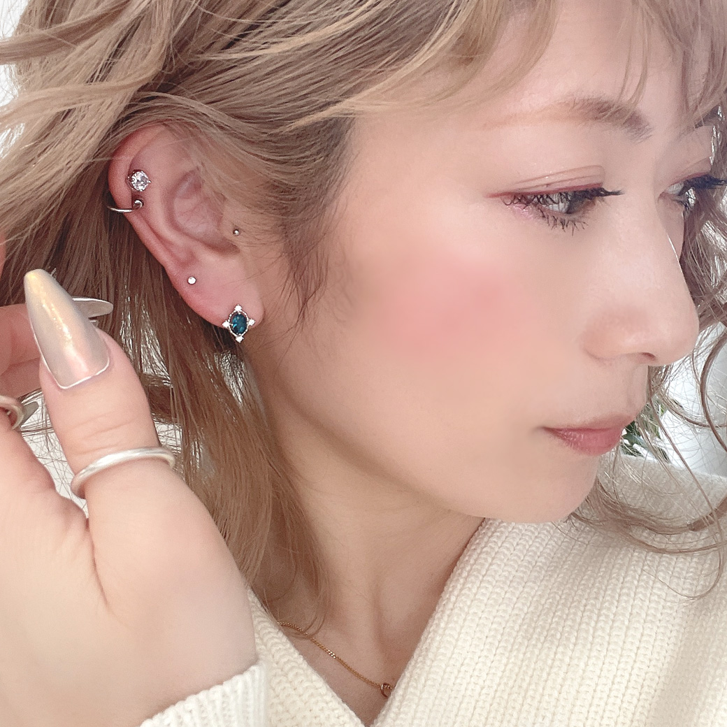 16G 14G ］特別感のあるスタイルに。1粒キュービックジルコニア