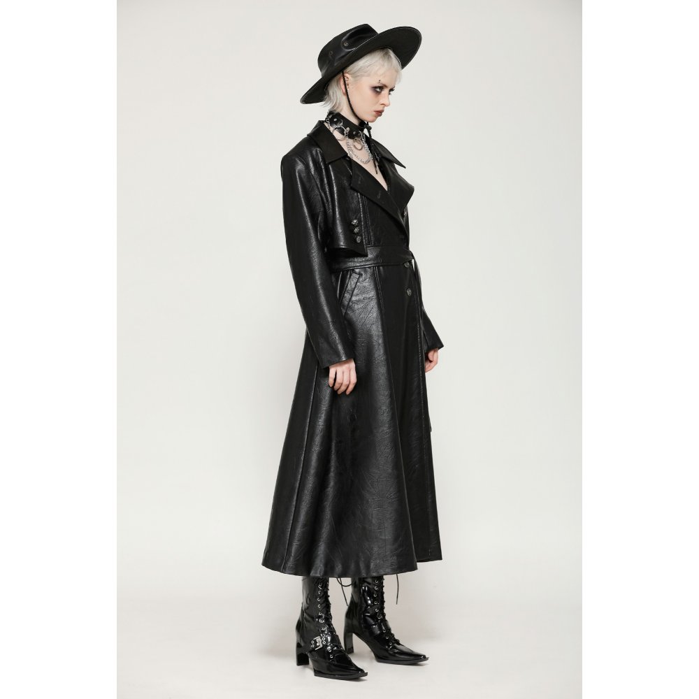 🔥SALE🔥Black deep sea hunter leather long coat / ロングジャケット