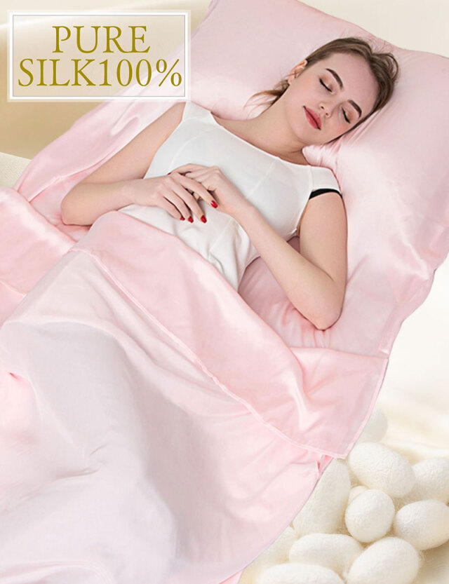 1枚3役 シルク100％シーツ 枕カバー/掛け布団カバー| マタニティウェア