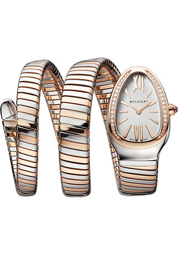 Bulgari 103149 Serpenti Tubogas - 35 mm - Steel and Rose Gold