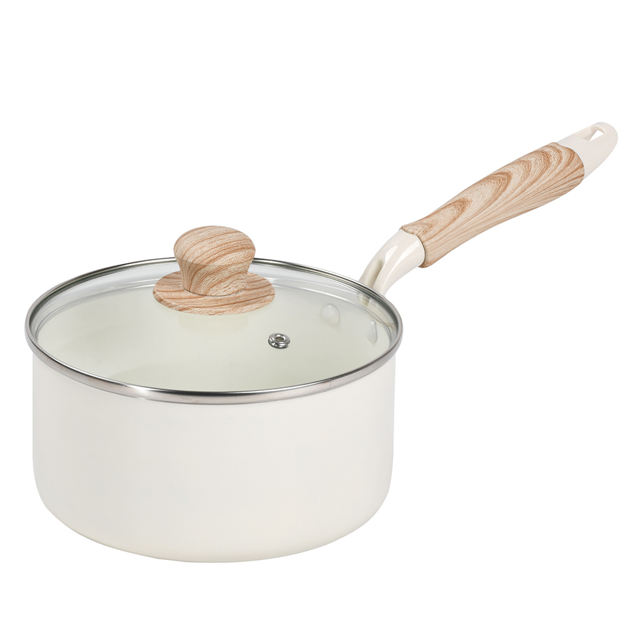 セラミール IH対応ガラス蓋付深型片手鍋18cm HC-870