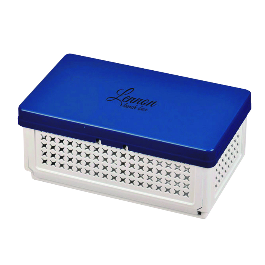 レノン 折りたたみランチボックス(仕切付)ブルー D-2306