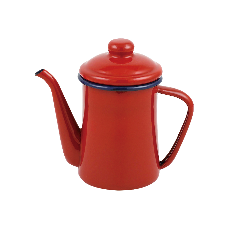 ジャストサイズ ホーローコーヒーポット600ml(レッド) HB-4412