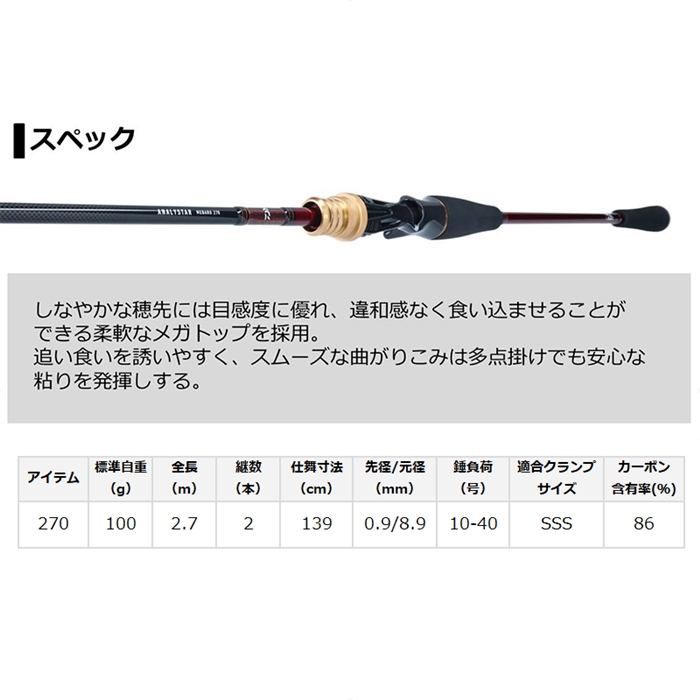 ダイワ アナリスターメバル 270 - 釣具のポイント 【公式】オンライン
