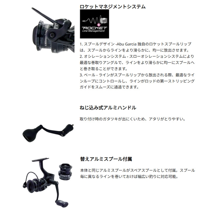 アブ・ガルシア 25 MAX SX SP(マックス SX スピニング) 1000S - 釣具の