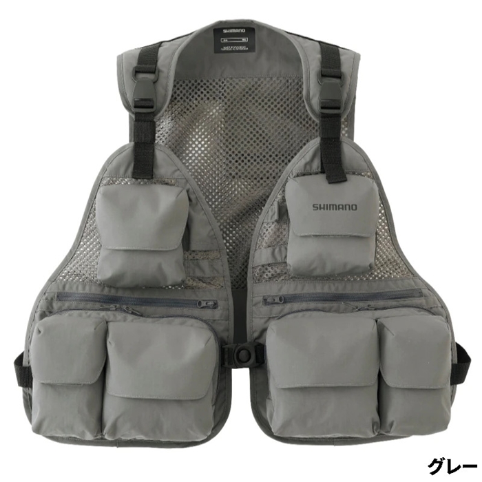 シマノ ストリームメッシュベスト グレー VE-066V - 釣具のポイント