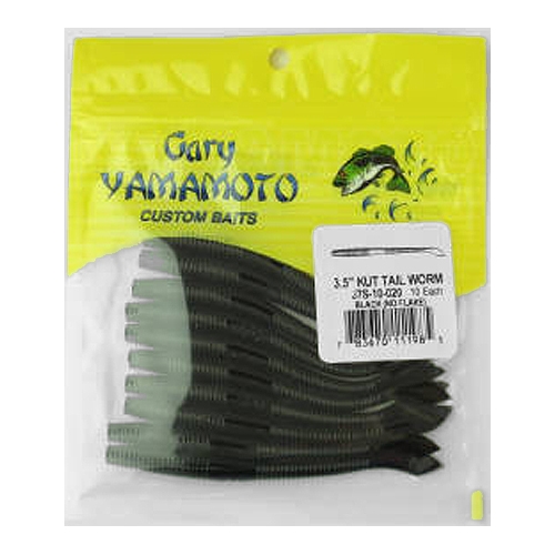 ゲーリーヤマモト 3．5インチ カットテールワーム 020（ブラック
