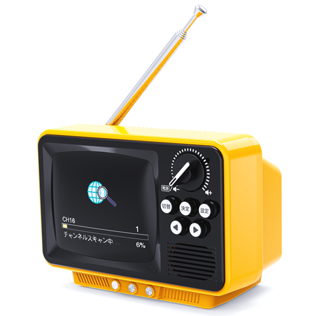 WINTECH昭和レトロなブラウン管テレビのようなワンセグTV＆ラジオ 2.8