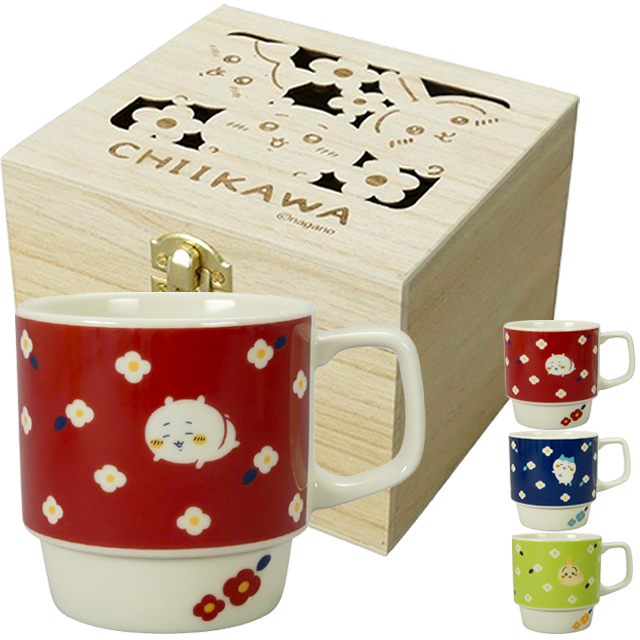 日本製 ちいかわ フラワーガーデン 木箱入マグ