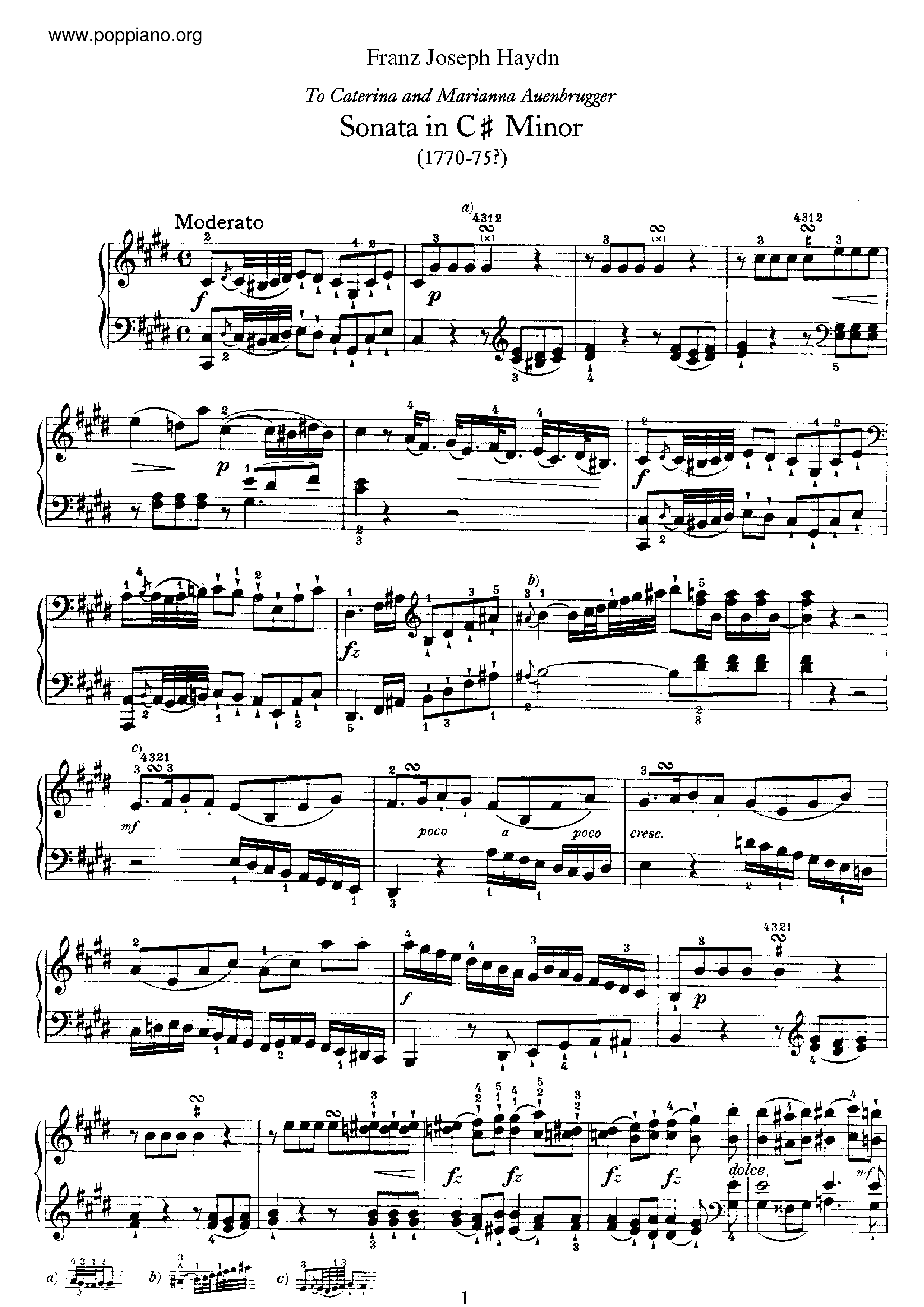 ☆ Sonata No.36 In C Sharp Minor ( 楽譜) - PDF無料ピアノ譜 gakufu