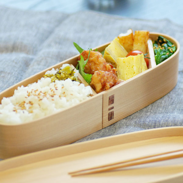 お弁当箱 ＞ 【柴田慶信商店】 曲げわっぱ 長手弁当箱 中