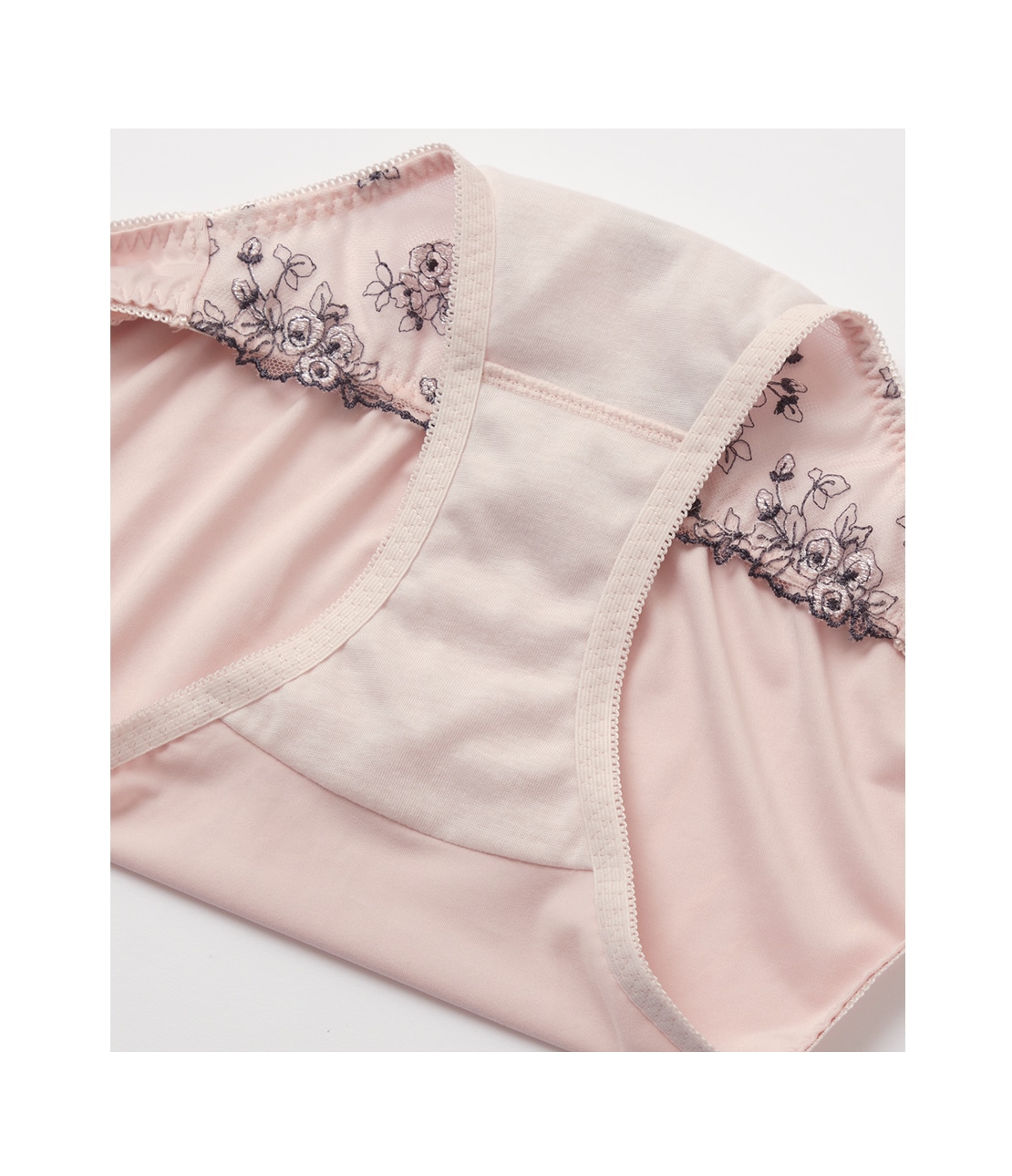 なちゅこれローズエンブロイダリーブラセット(B65 ブルーグレー