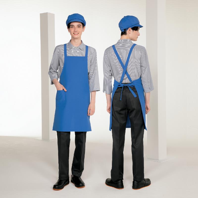 胸当てエプロン エプロン 兼用 ダークネイビー F 肩掛けタイプ 住商