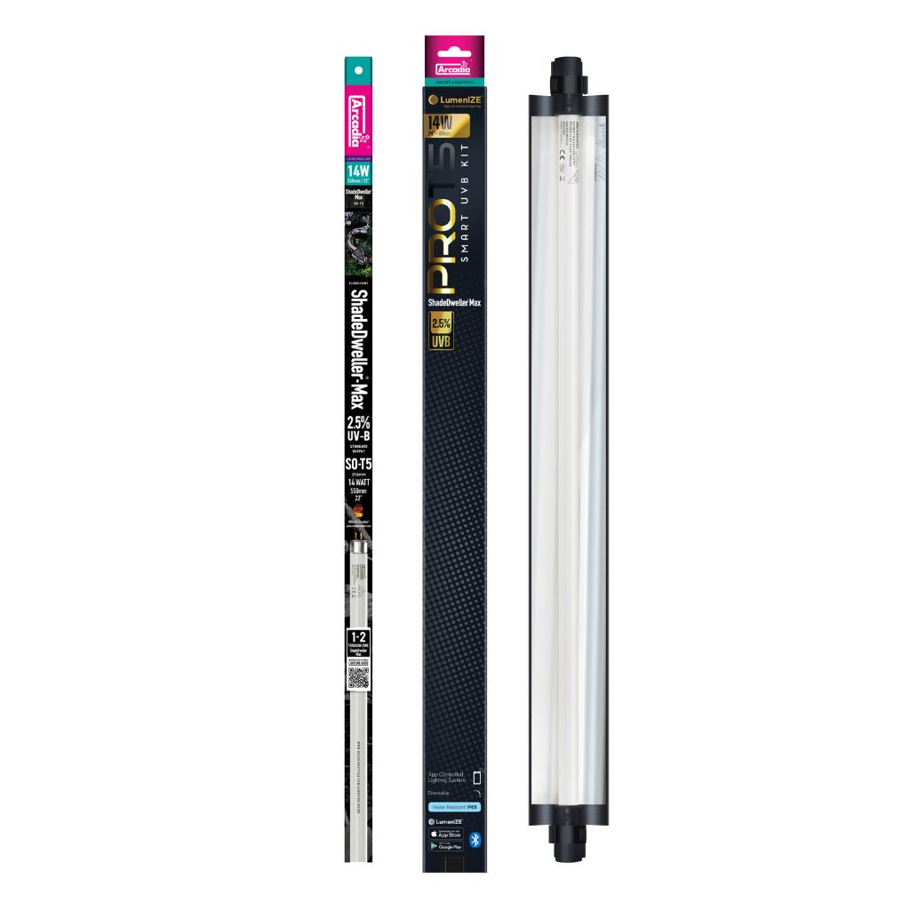 Arcadia LumenIZE Pro T5 UVB Kit, ShadeDweller Max 7% UV-B, 14 Watt