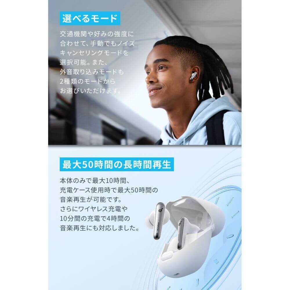 Anker Soundcore Liberty 4 NC ホワイト A3947N21 | パソコン工房