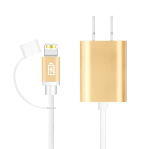 LightningコネクタAC充電器タフケーブルタイプ 2.1A ゴールド｜株式会社PGA