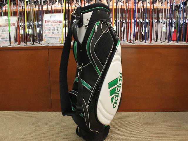 中古 キャディバッグ ブラック/ホワイト/グリーン QR455GR アディダス