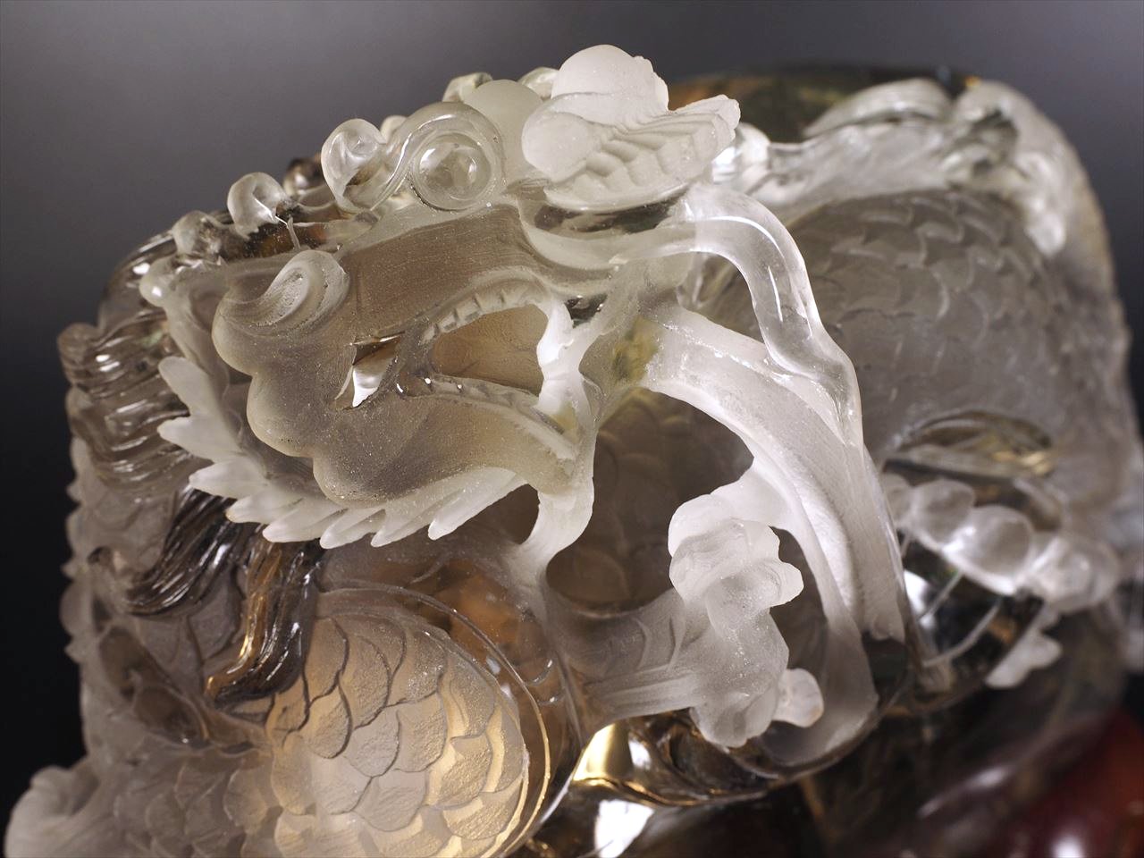 ◇至高の逸品!!◇極上超透明シトリン【黄水晶】◇大吉開運！龍神彫り