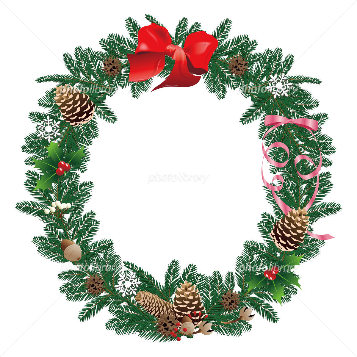 クリスマス リース フレーム イラスト素材 [4741839] - フォトライブラリー