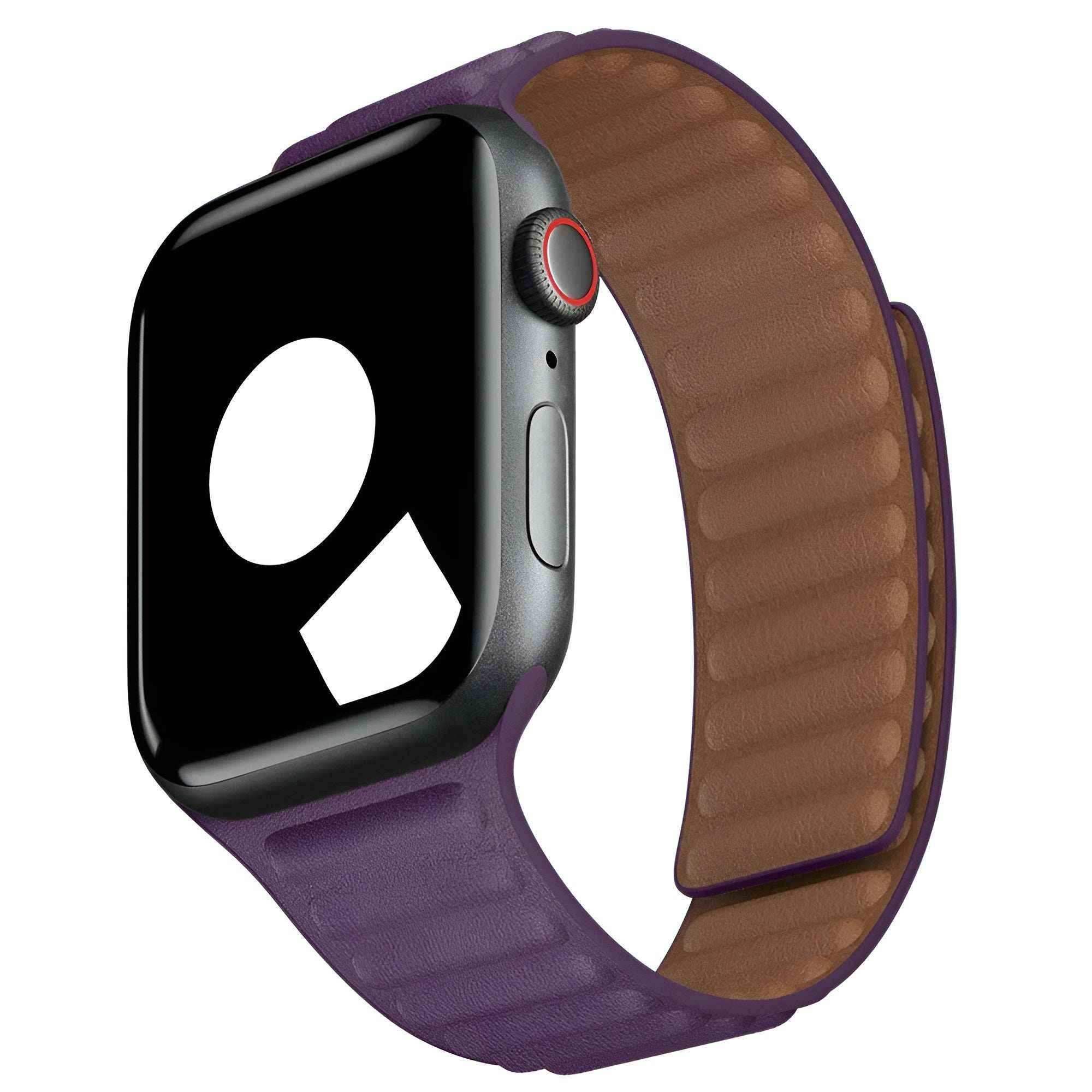 Apple Watch 41mm Leather Link Band Dark Cherry M/L – Pixel Zones