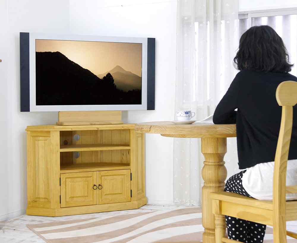 カントリーコーナーテレビ台｜パインコーナーボード｜高さ73cm｜パイン