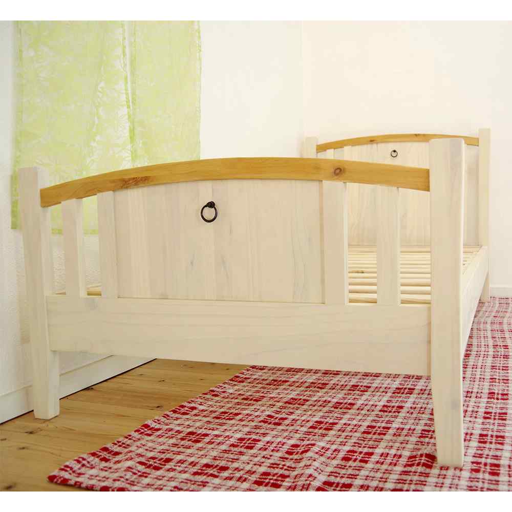 無垢パインベッド｜白いシングルベッドセット｜パインファクトリー