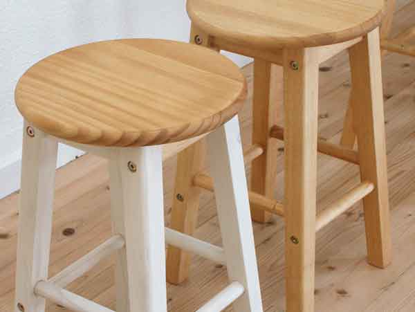 座面高45cmカントリースツール｜パイン材木製スツール｜パインファクトリー