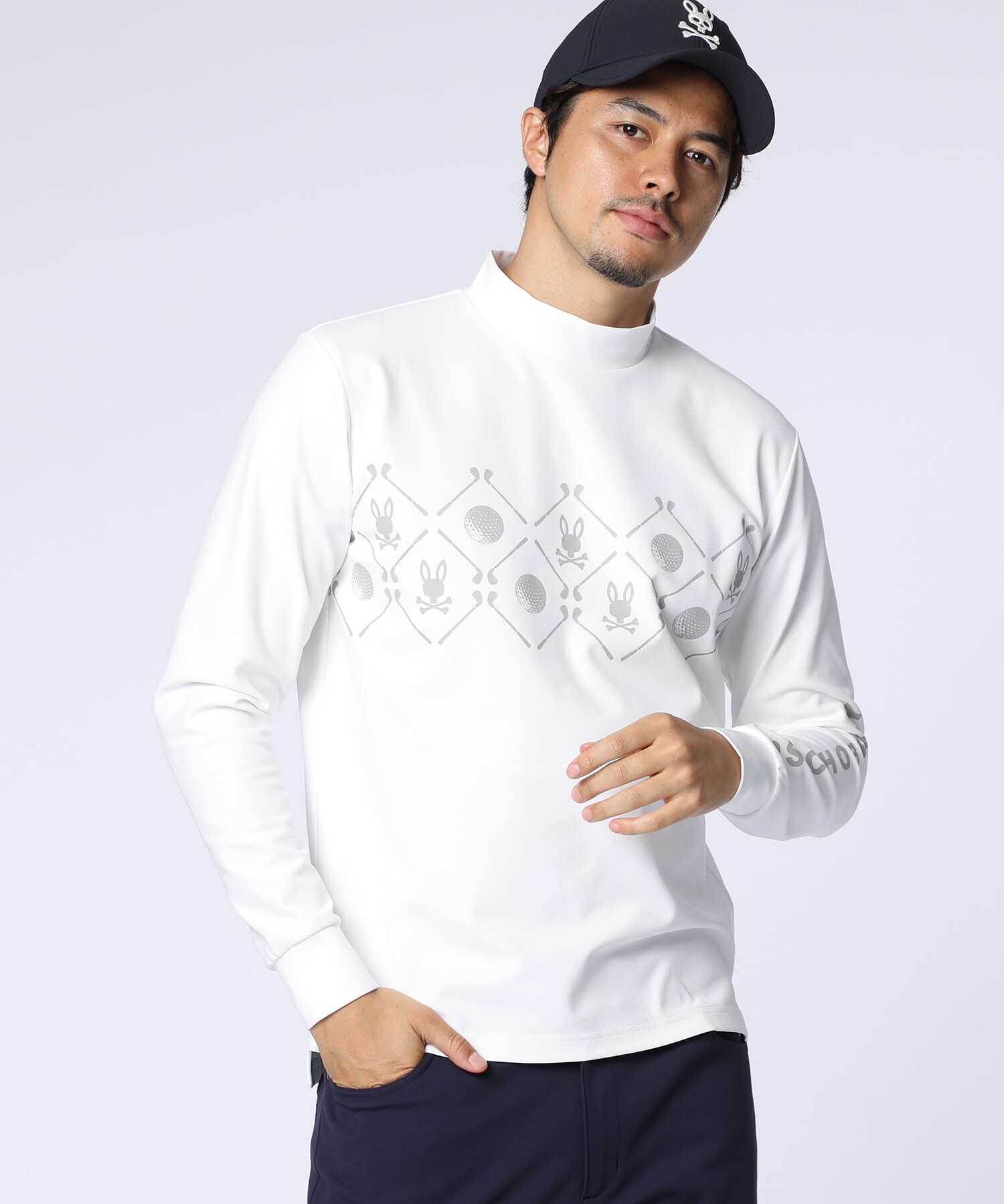 GOLF]ゴルフモチーフロゴモックネックTシャツ｜Psycho Bunny｜サイコ