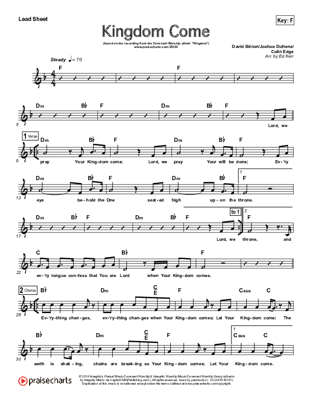 Kingdom Come Sheet Music PDF (Covenant Worship / David Binion
