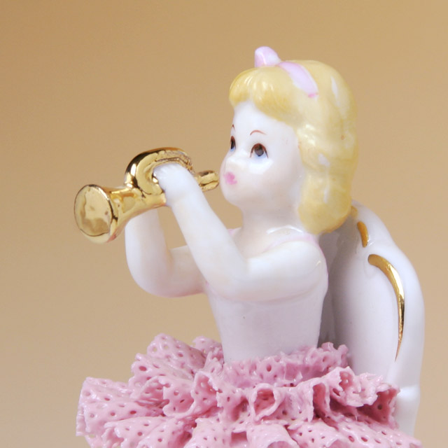 ラッパの少女 レース人形オルゴール 音楽雑貨・アクセサリー専門店