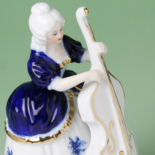 コントラバスの乙女 レース人形オルゴール 音楽雑貨・アクセサリー専門