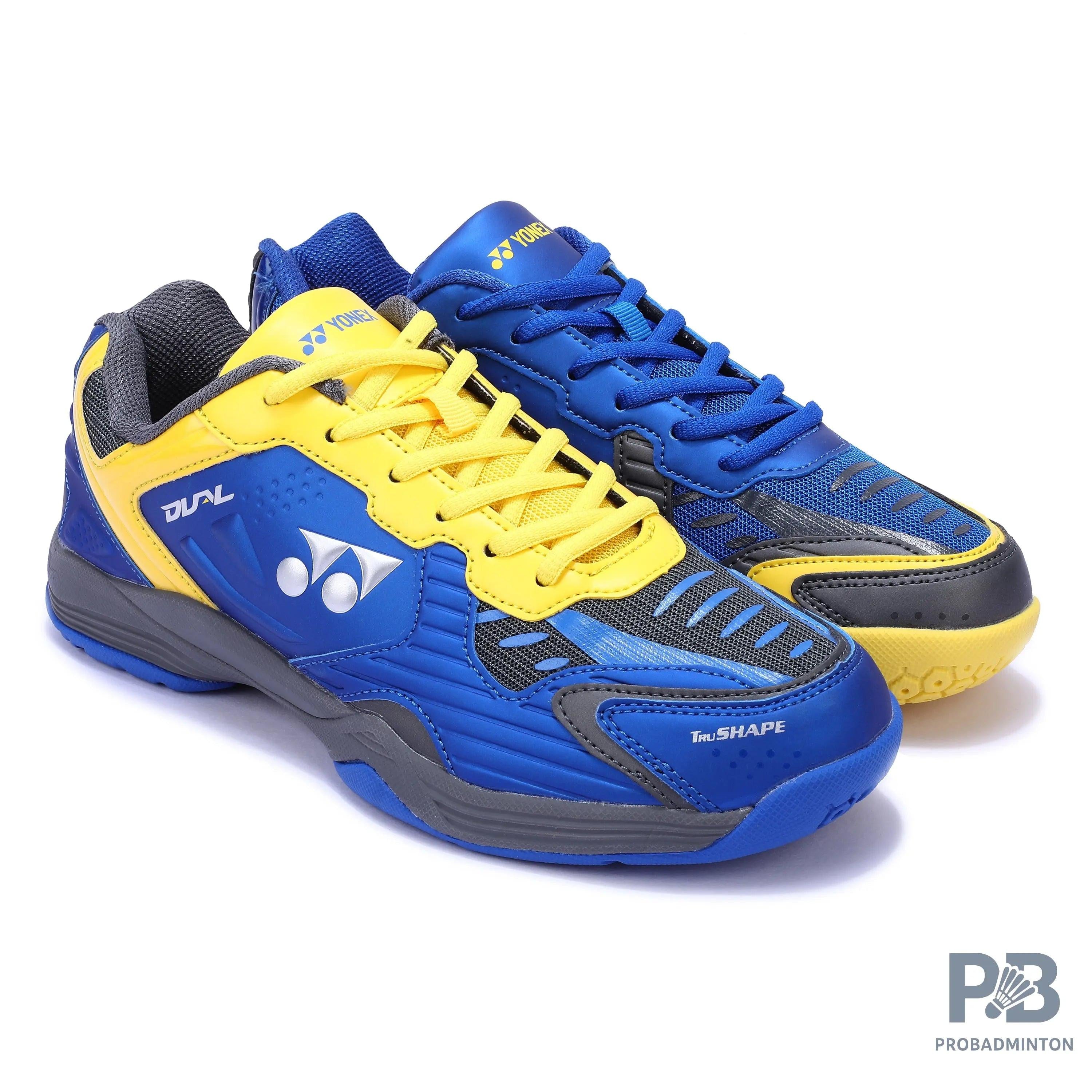 Yonex Dual Badminton Shoes (GUNMETAL-COBALT - HONEY GOLD