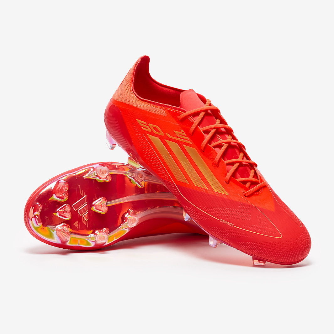 adidas F50 x Salah Elite Firm Ground - Solar Red/Gold Met/Bright