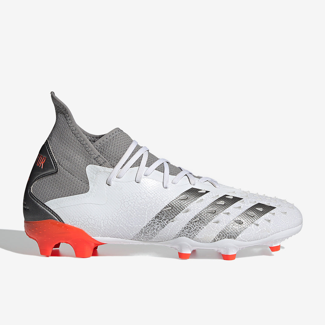 adidas Predator Freak .2 FG - White/Iron Metallic/Solar Red - Mens