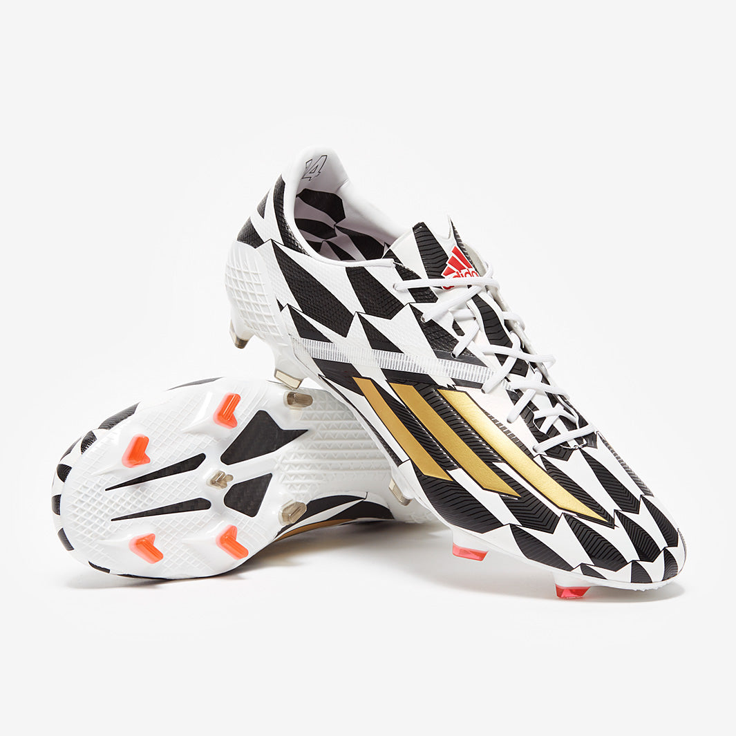 adidas F50 Adizero IV FG - White/Gold Metallic/Scarlet - Mens Boots